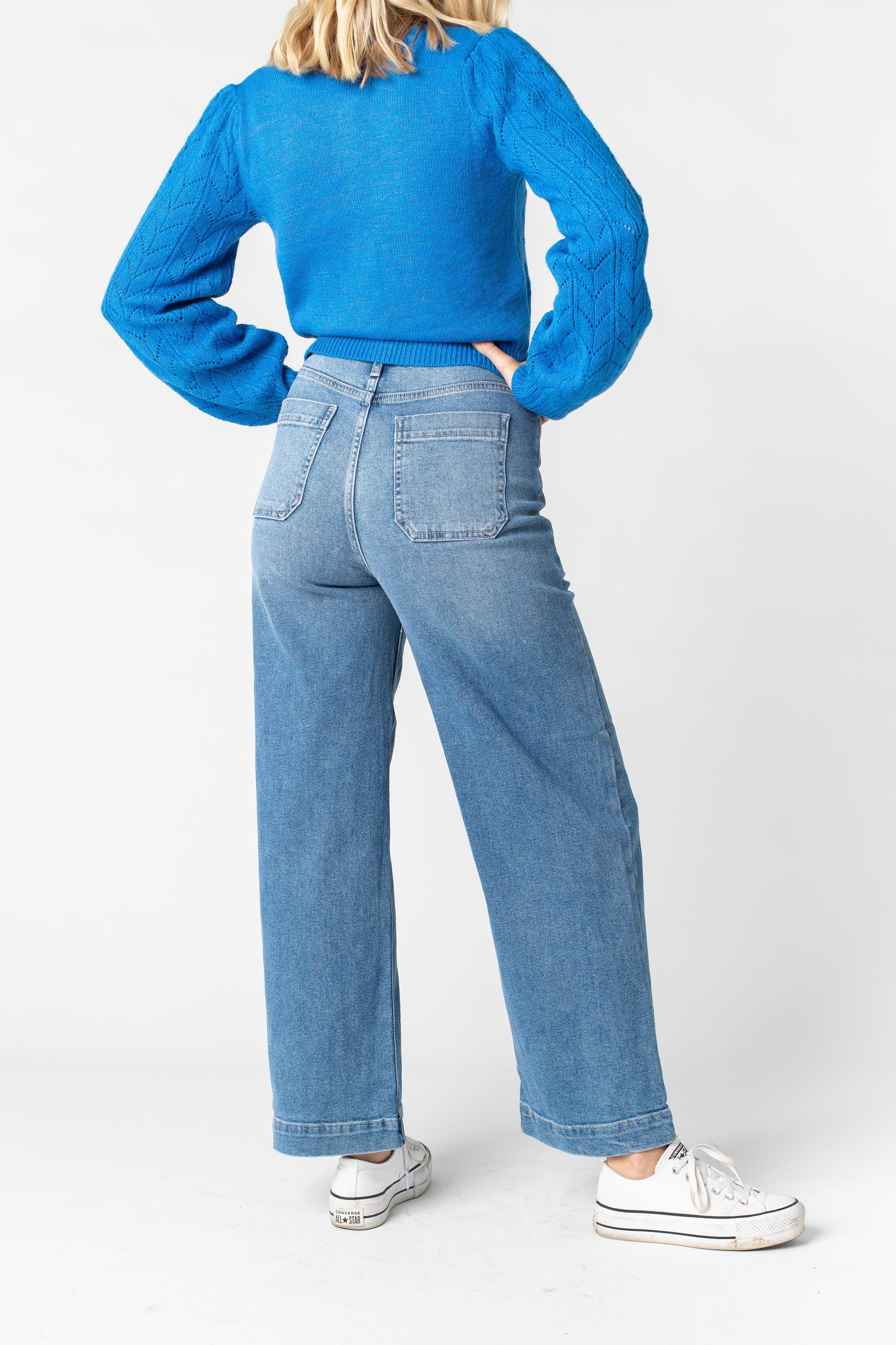 Pantalon utilitaire à jambes larges - Jean moyen