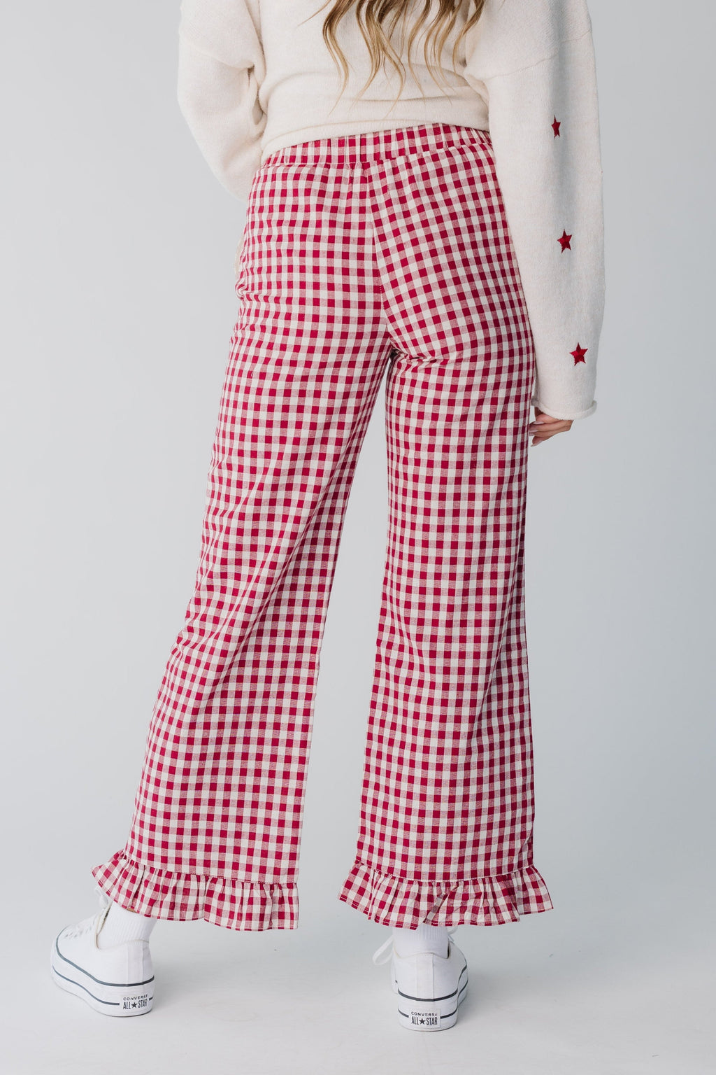 Pantalons de voyage à carreaux Gingham