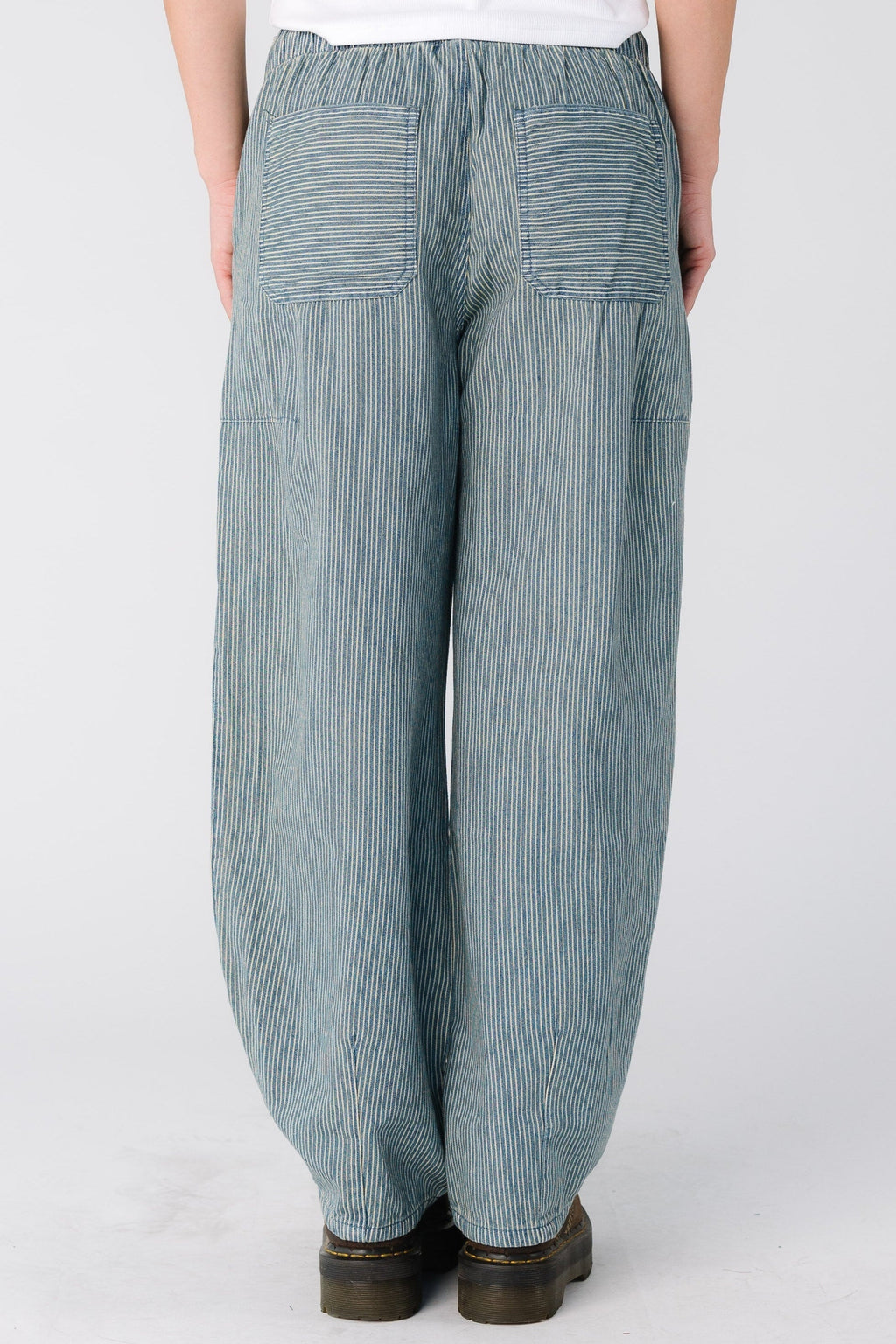 Pantalon parachute en jean rayé Atlantis
