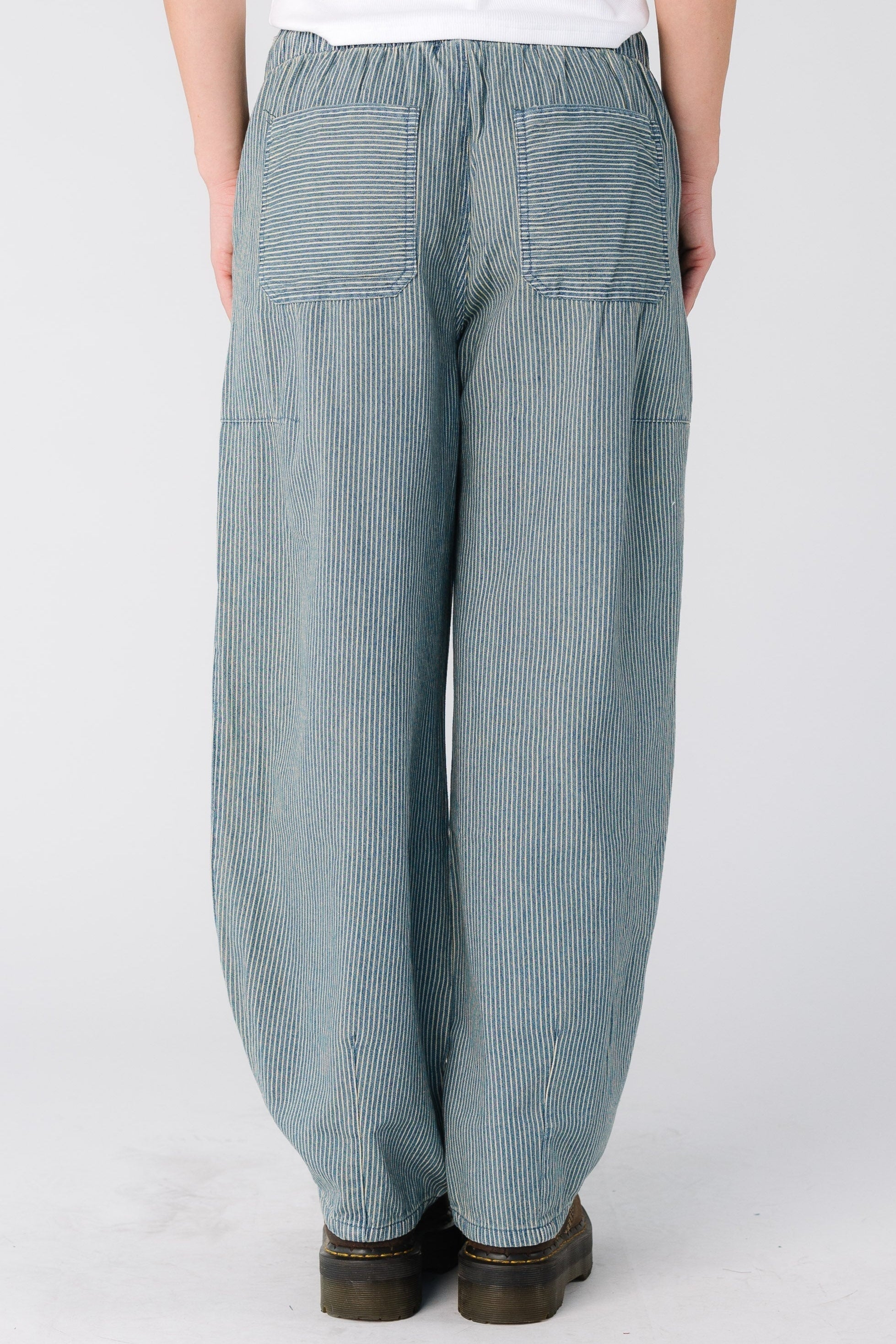 Pantalon parachute en jean rayé Atlantis