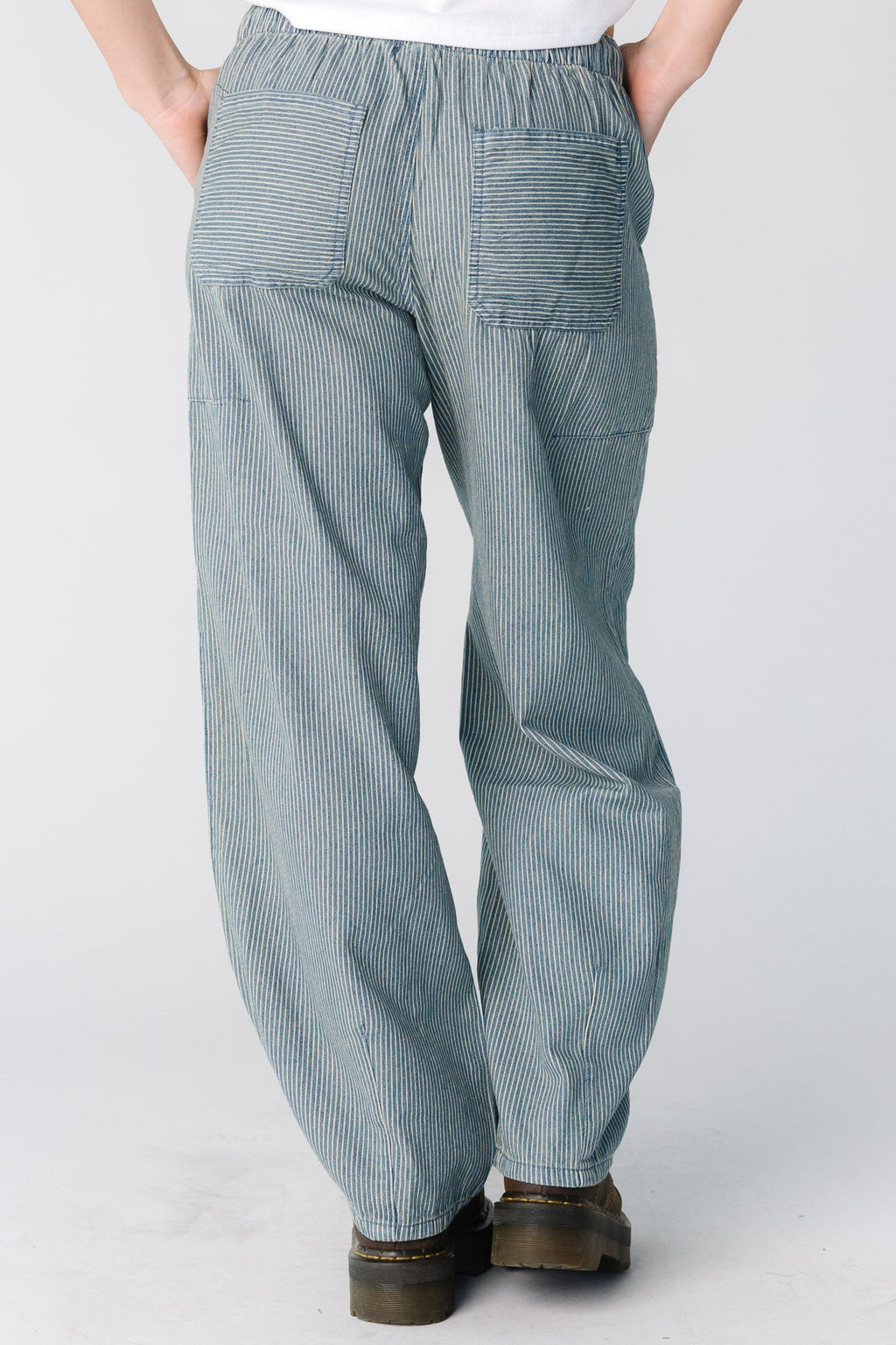 Pantalon parachute en jean rayé Atlantis