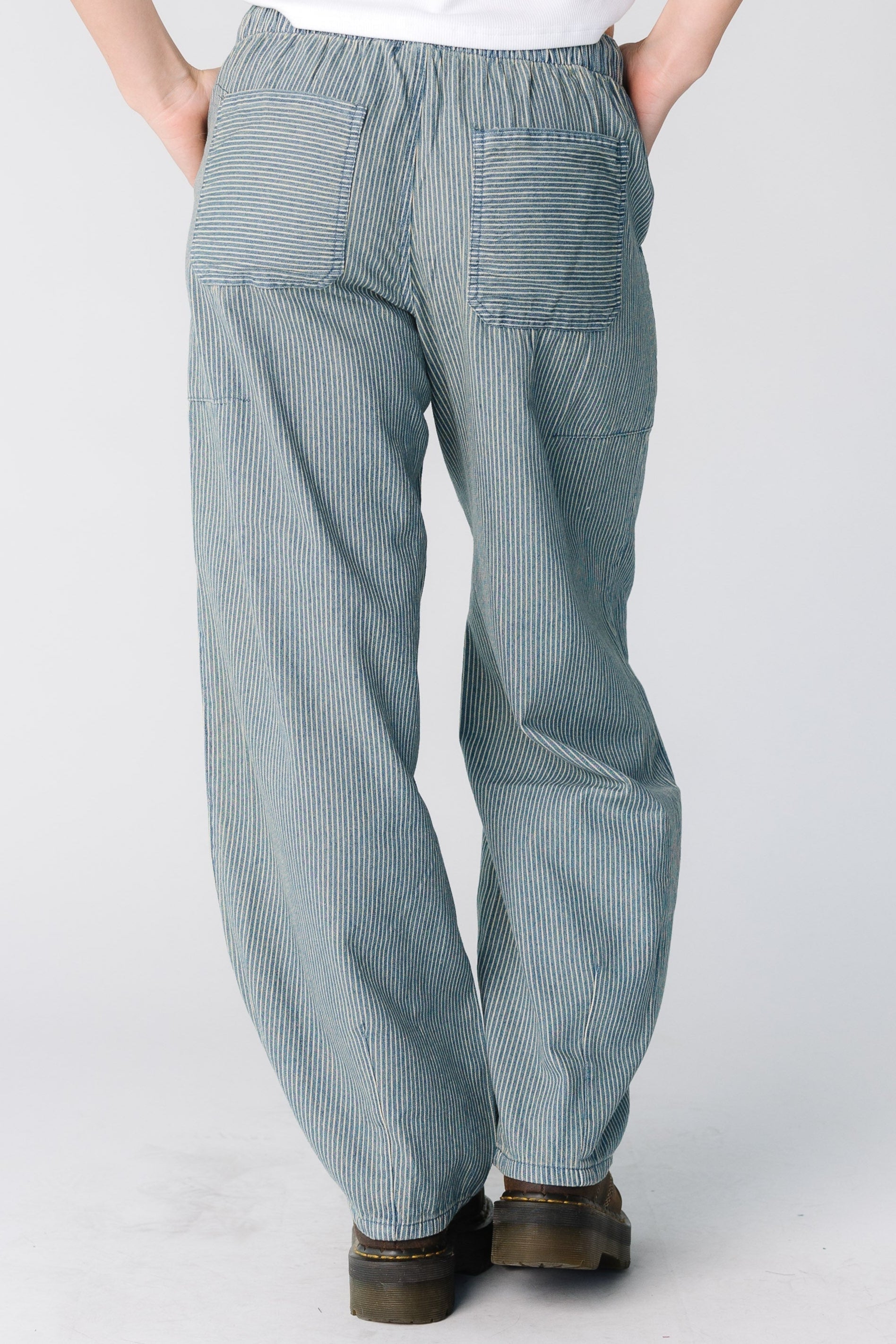 Pantalon parachute en jean rayé Atlantis